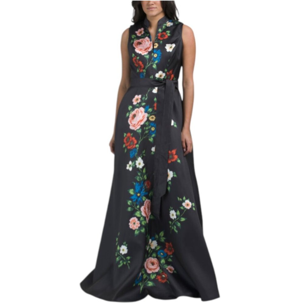 RENE BY RENE RUIZ Sleeveless Floral Mikado Gown